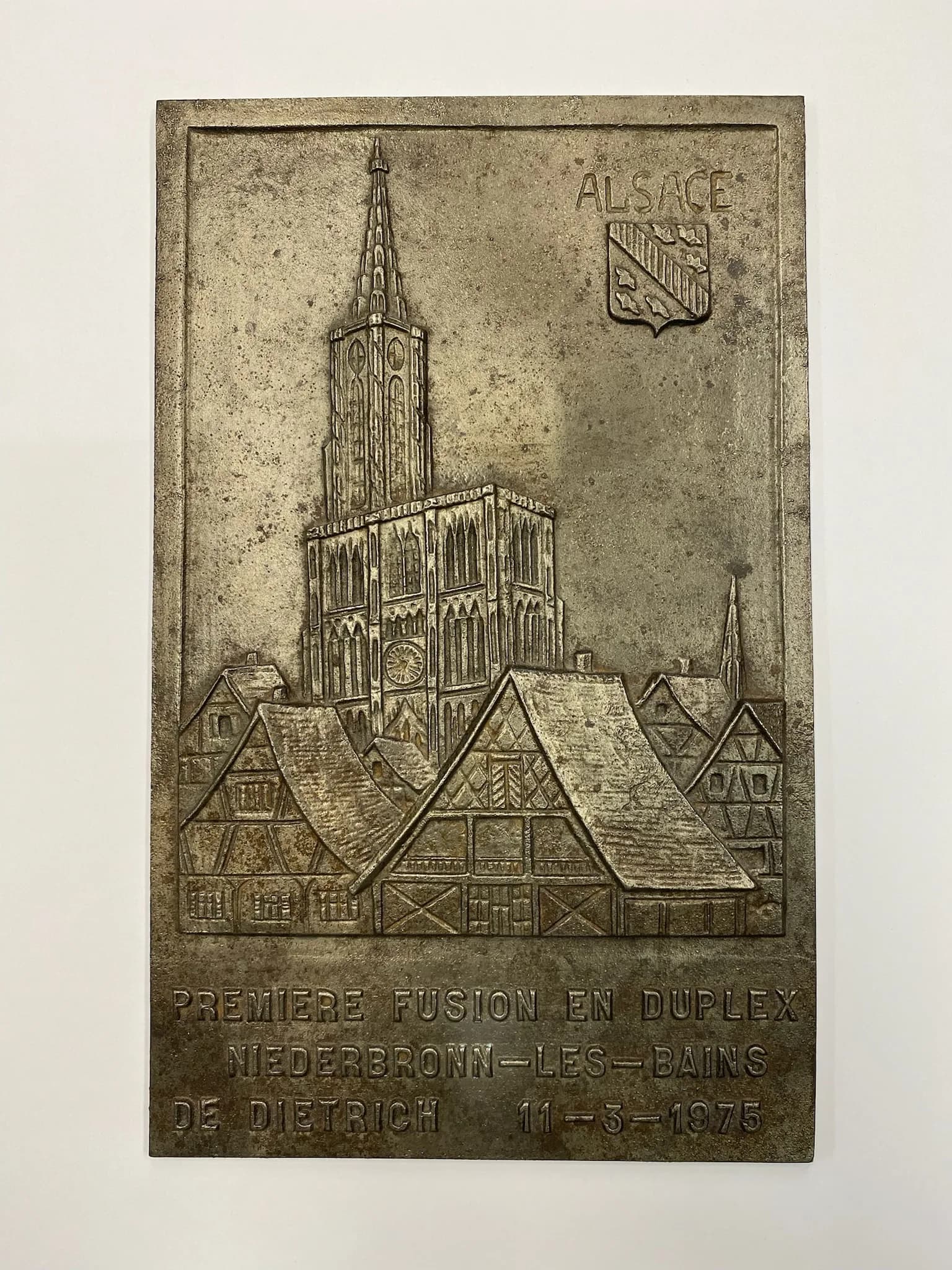 Plaque en fonte - vue de la Cathédrale de Strasbourg