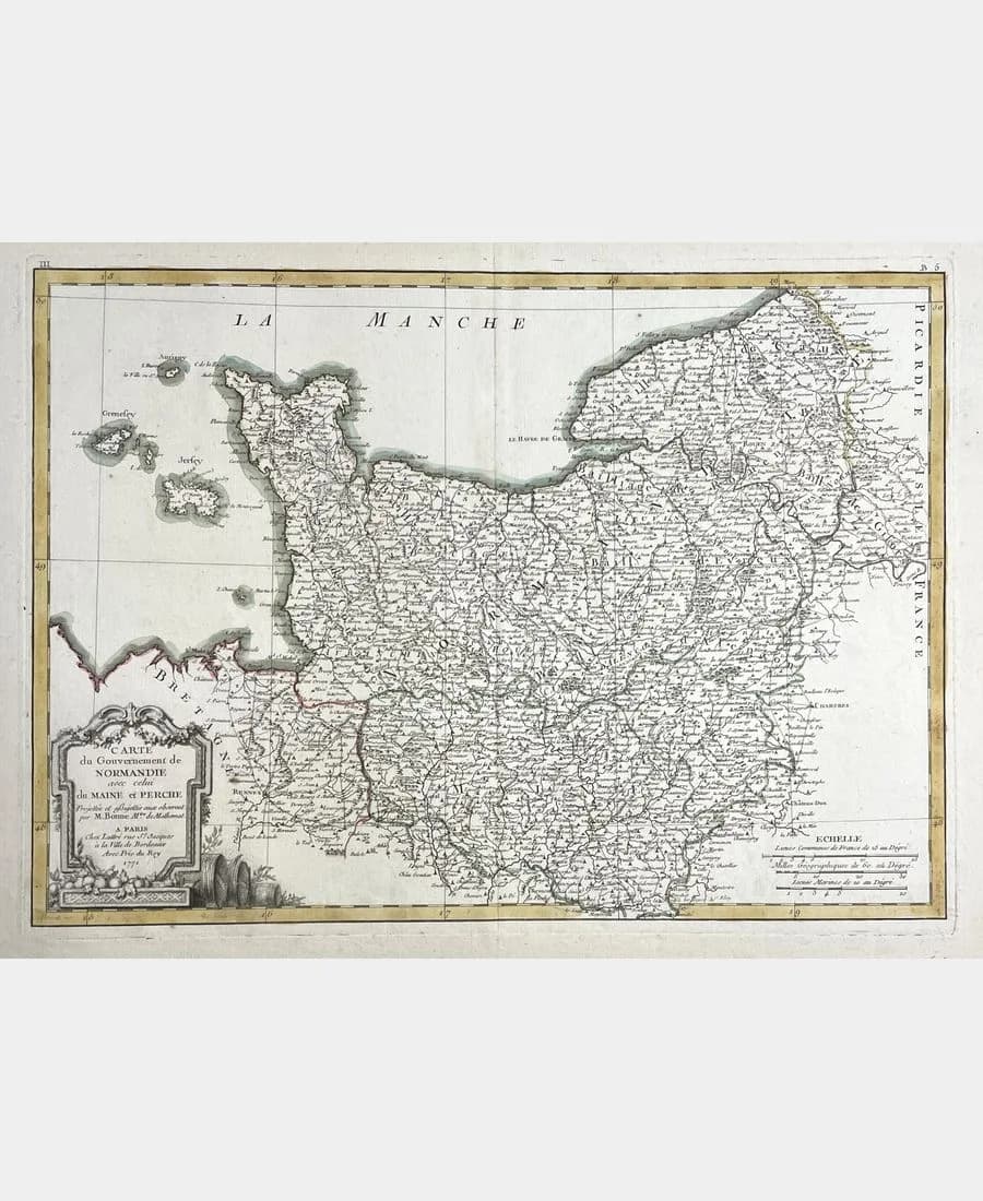 Carte du Gouvernement de Normandie avec celui du Maine et Perche
