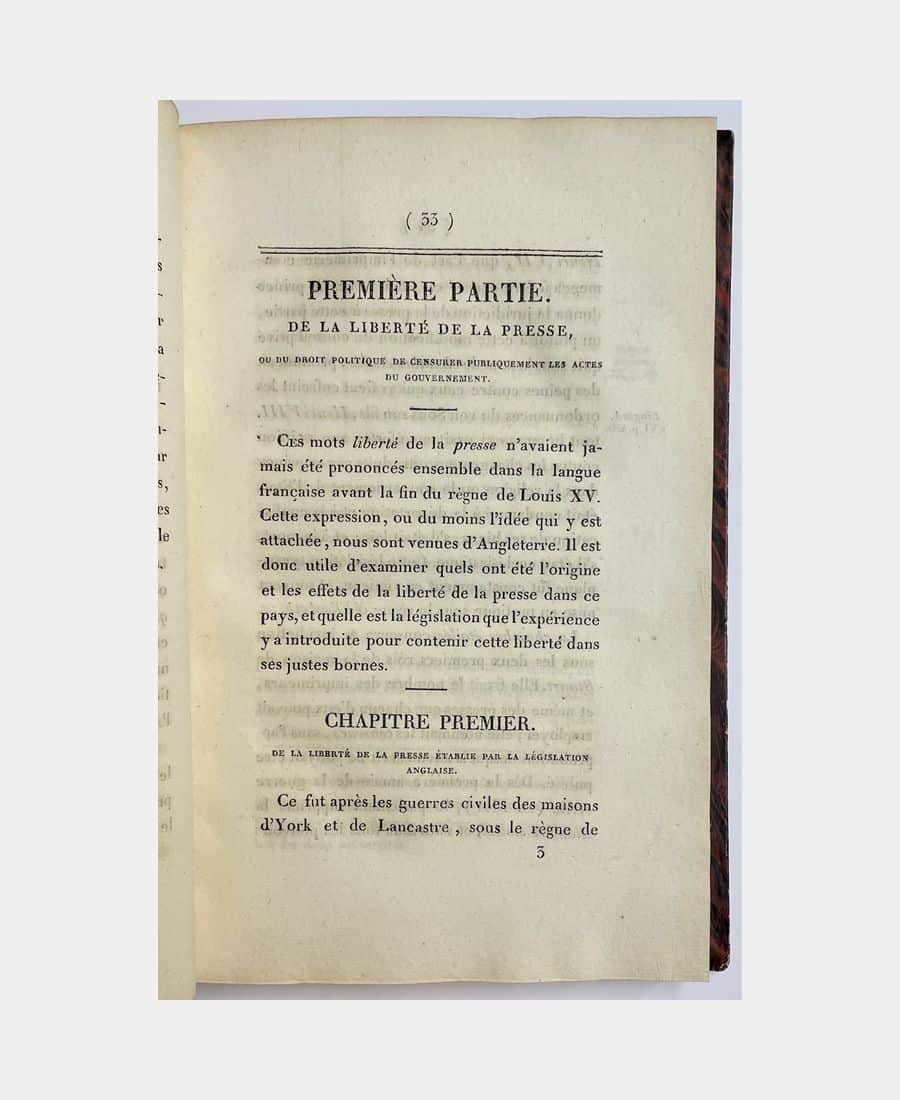 De la liberté et de la licence de la presse