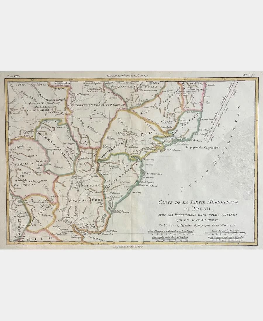 Carte de la partie méridionale du Bresil
