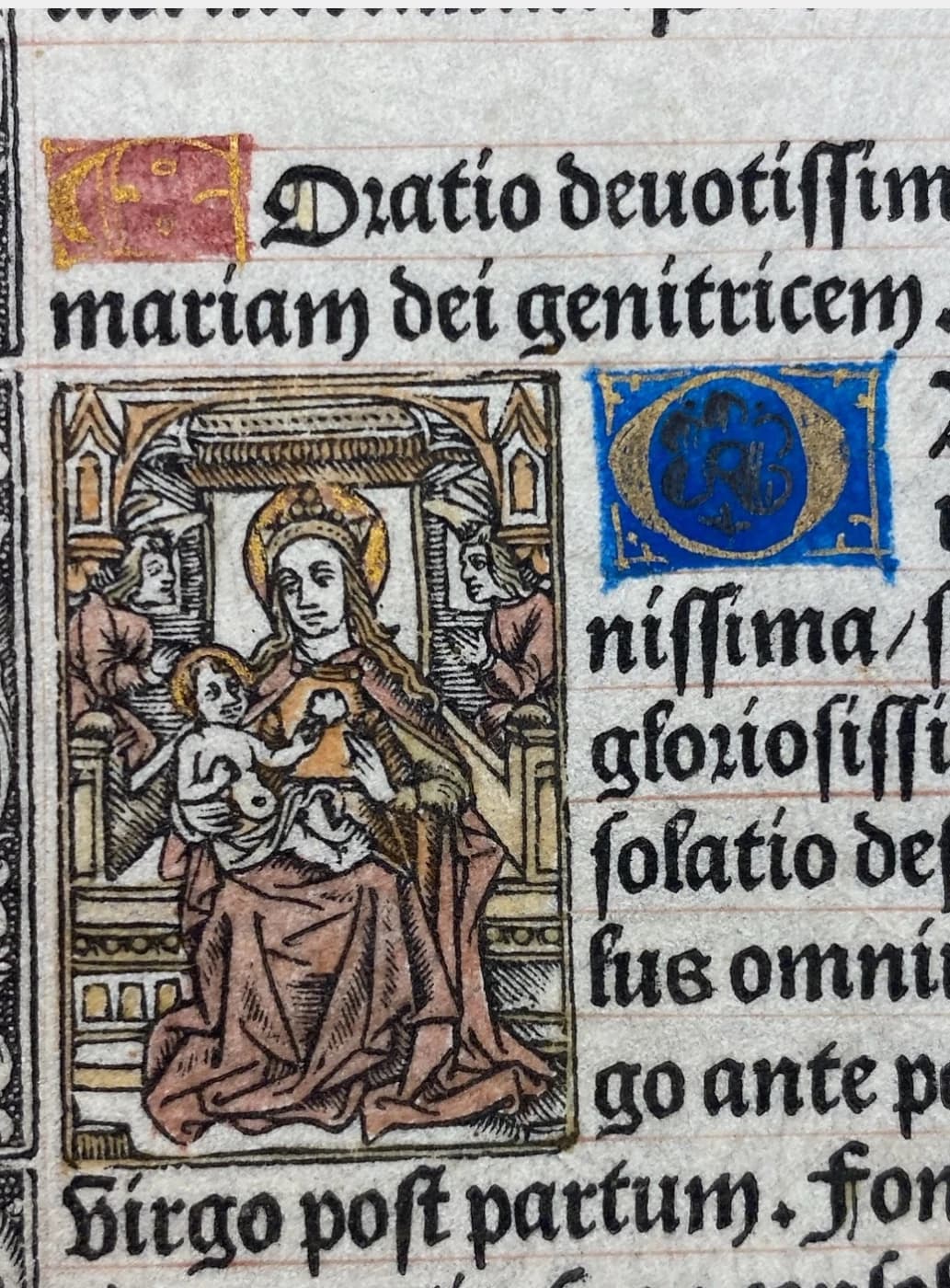 Feuillet de livre d'Heures