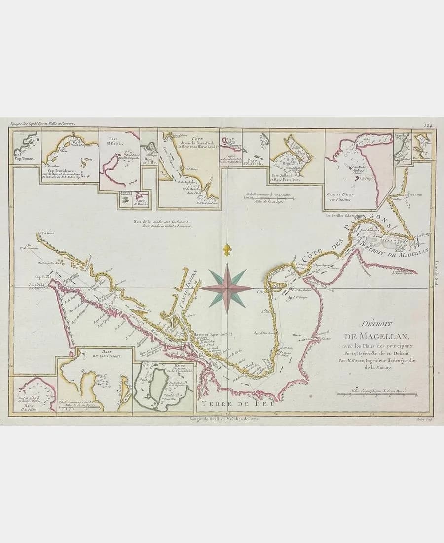 Détroit de Magellan, avec les Plans des principaux Ports, Bayes de ce Détroit