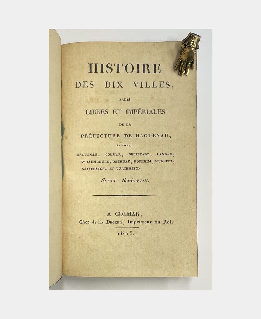 Histoire d'Alsace. Selon Schoepflin