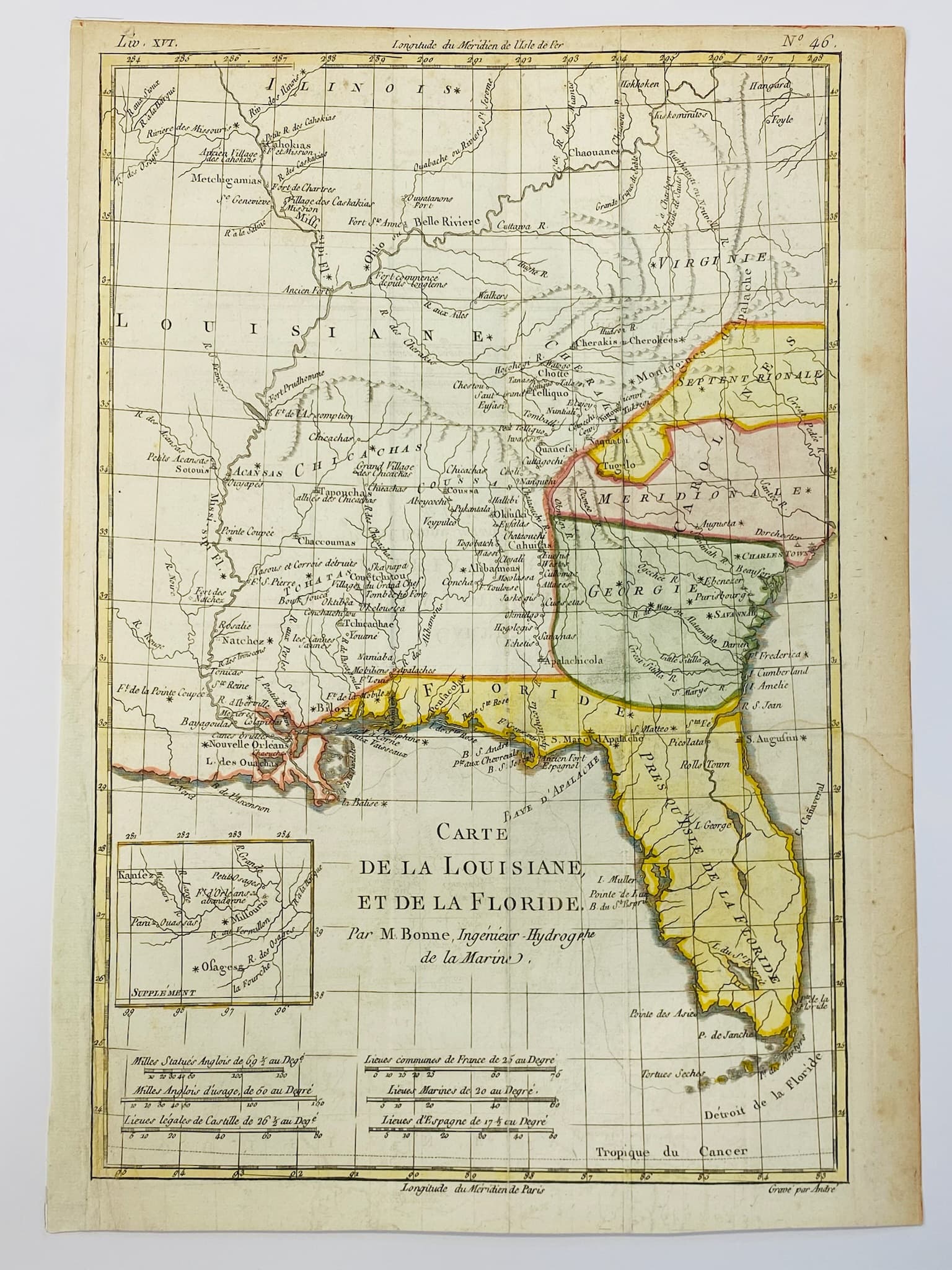 Carte de la Louisiane et de la Floride