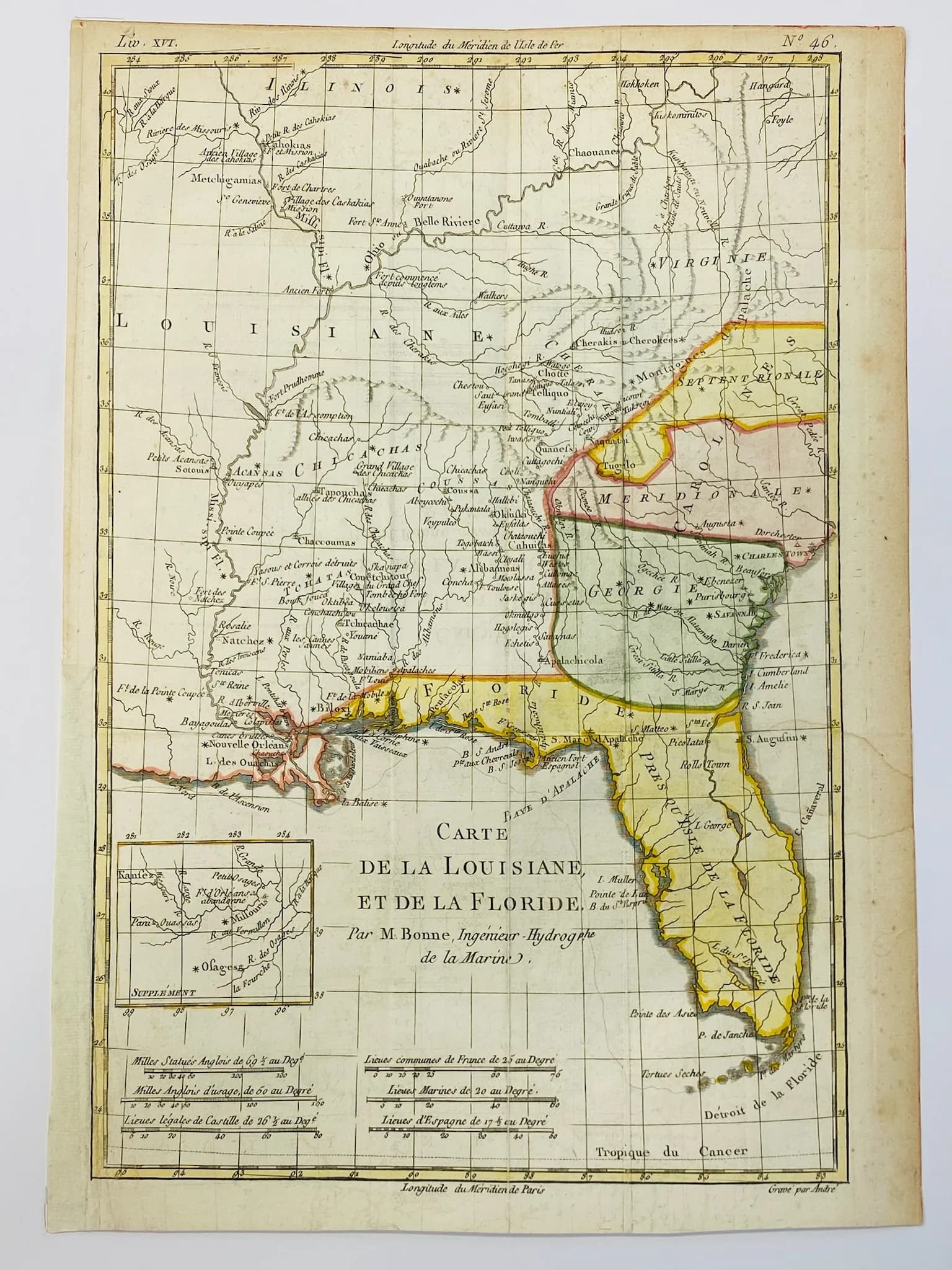 Carte de la Louisiane et de la Floride