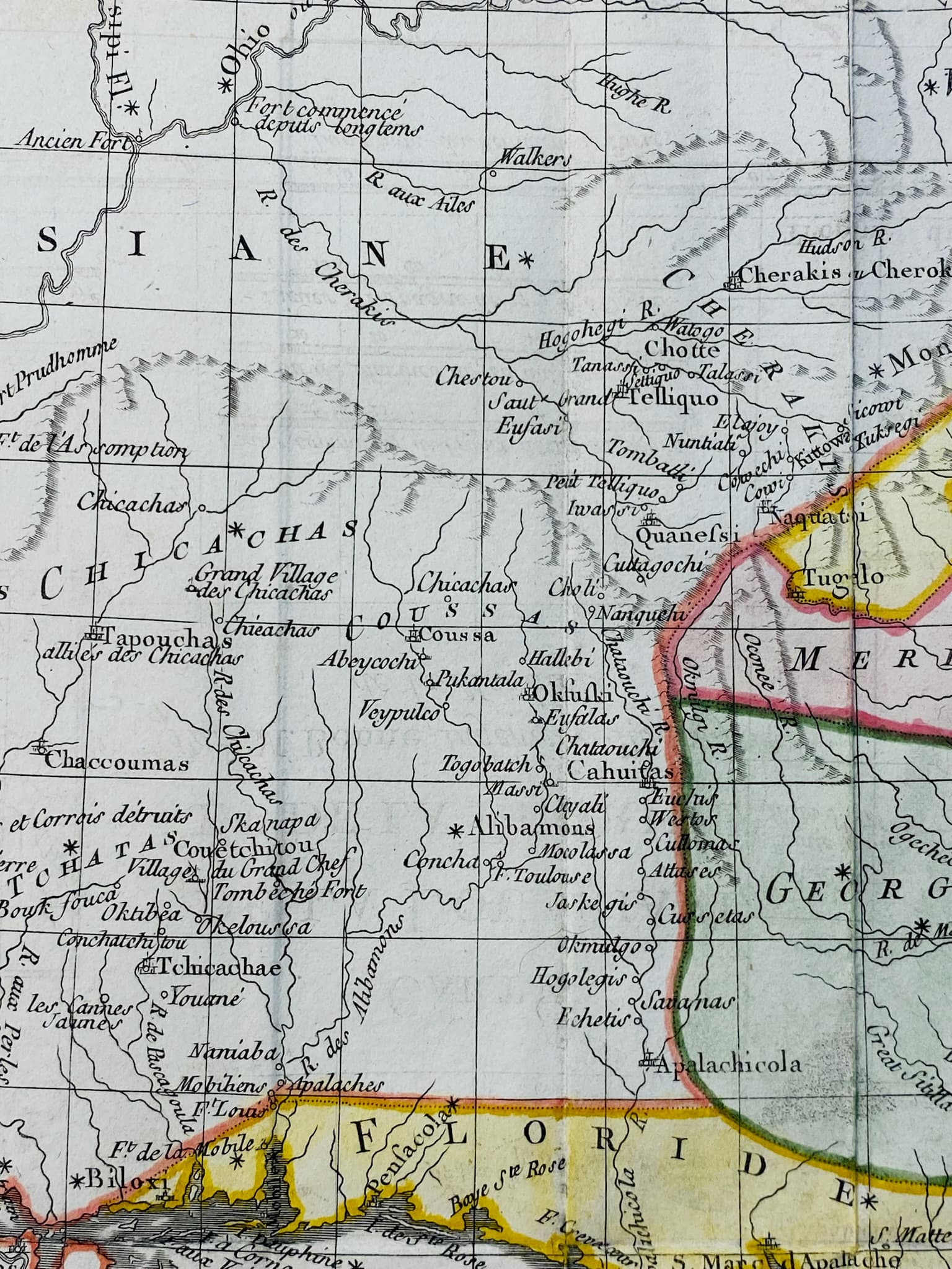 Carte de la Louisiane et de la Floride