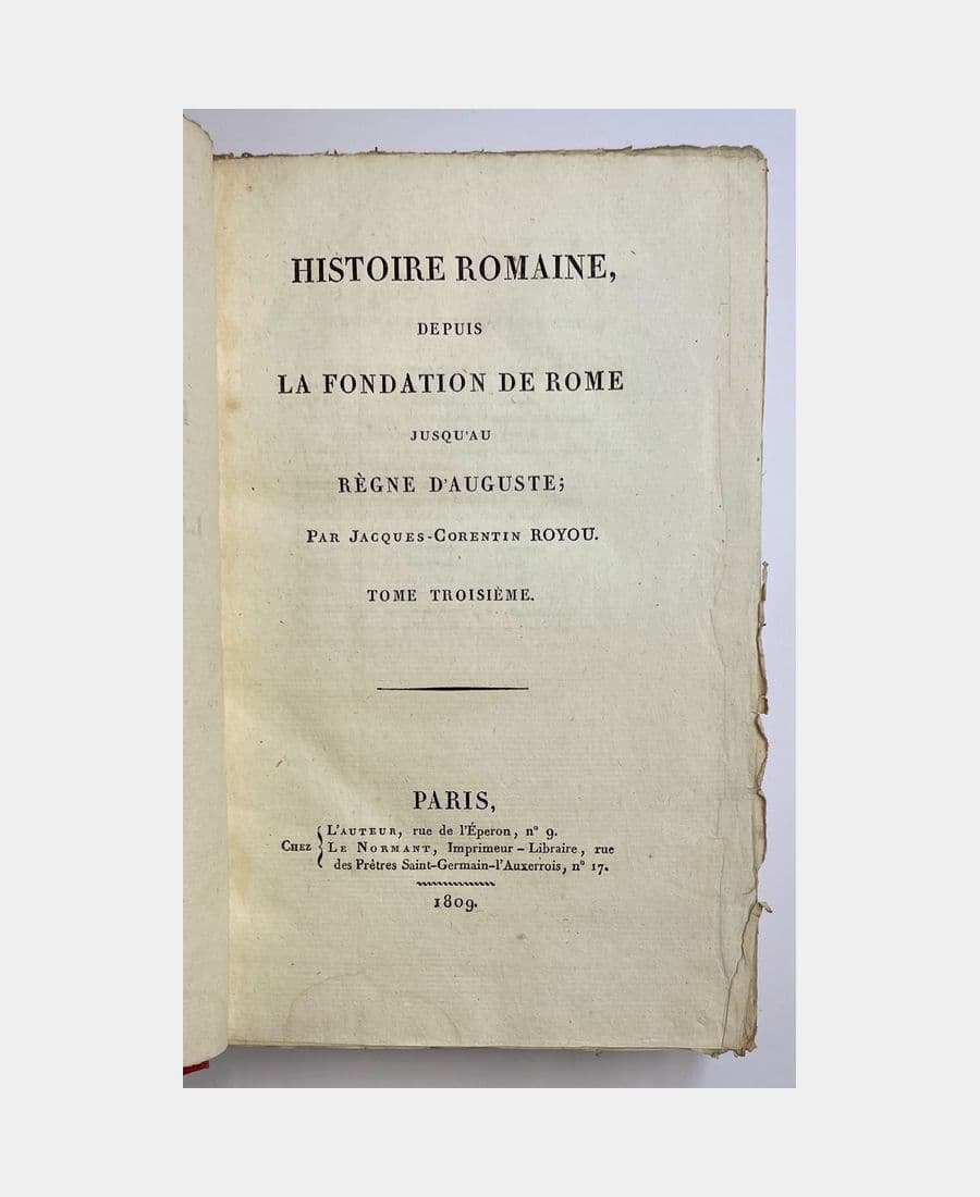 Histoire romaine depuis la fondation de Rome jusqu'au règne d'Auguste