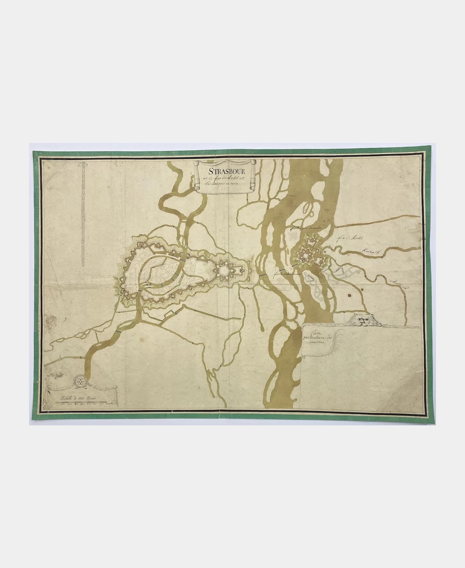 Plan manuscrit de Strasbourg et de Kehl