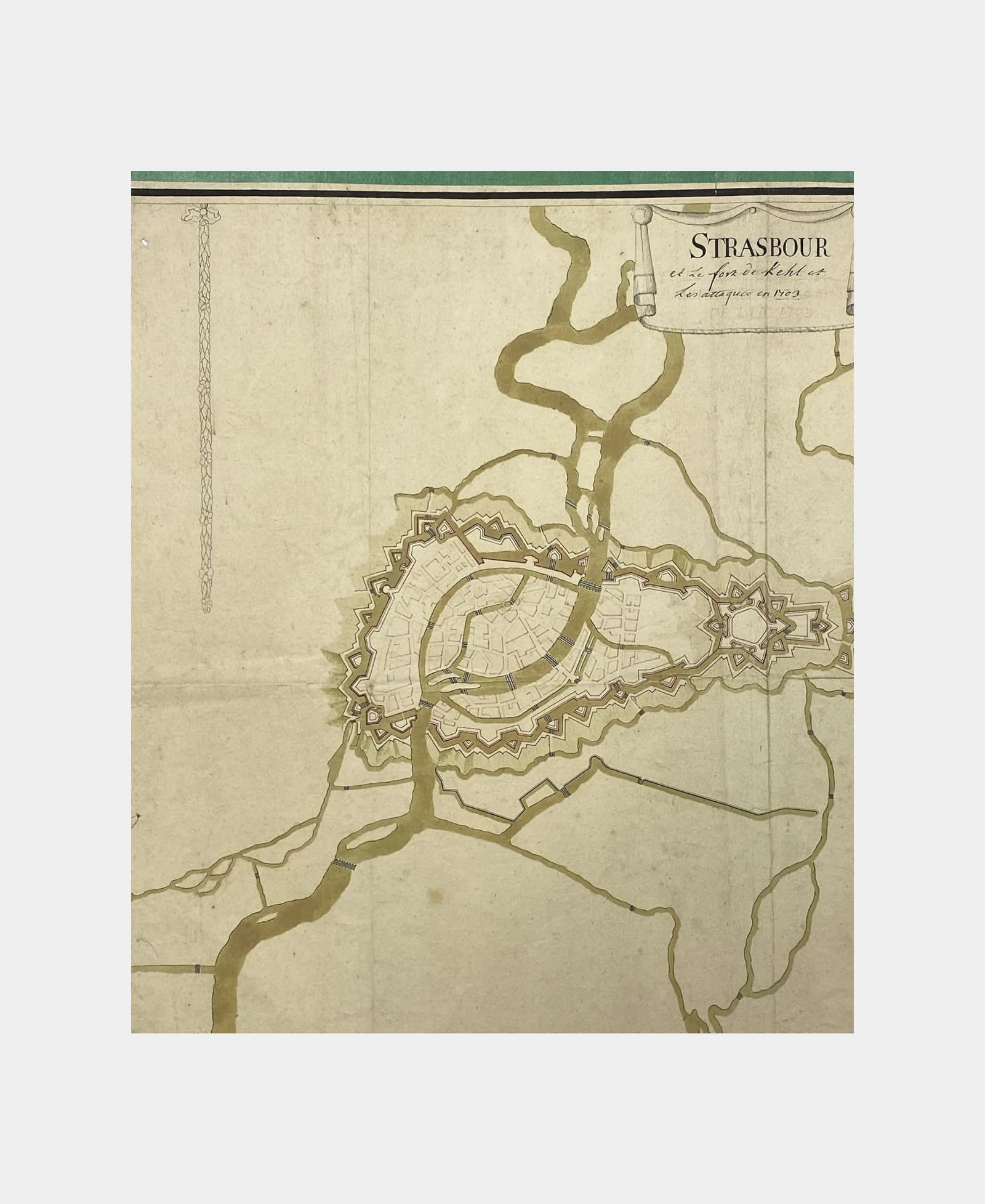 Plan manuscrit de Strasbourg et de Kehl