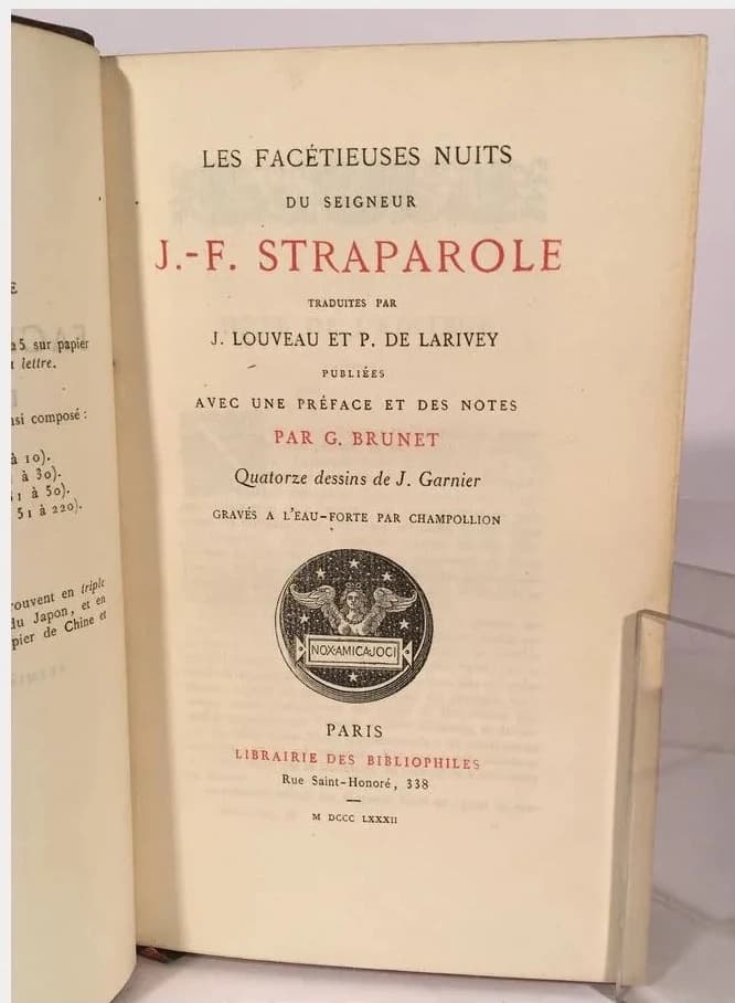 Les Facetieuses Nuits Du Seigneur J.-F. Straparole
