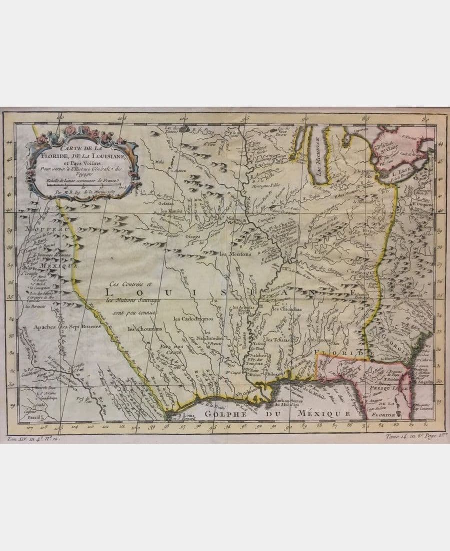 Carte De La Floride, De La Louisiane Et Pays Voisins