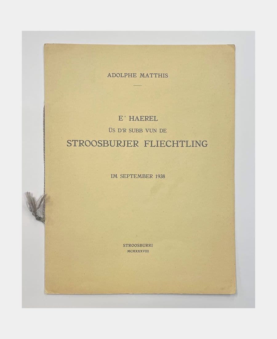 E' Haerel üs d'r subb vun de stroosburjer fliechtling im September 1938