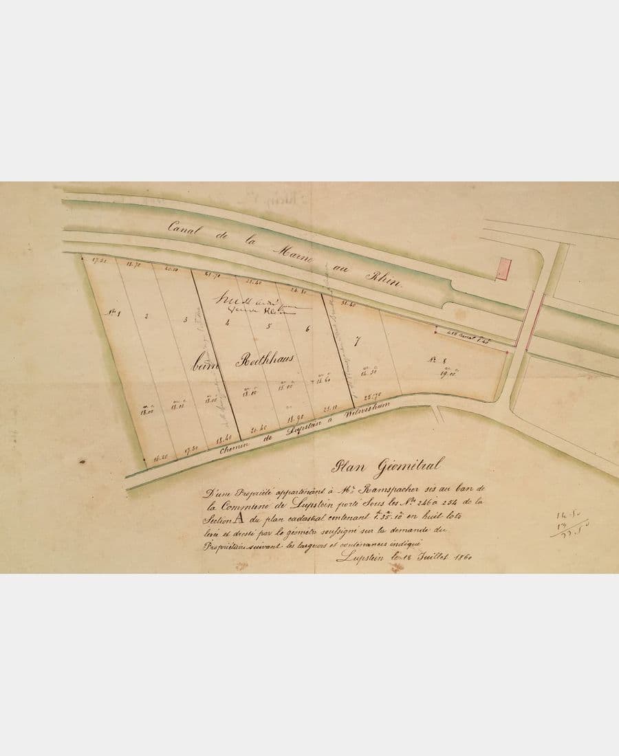 Plan géométral d'une propriété appartenant à Mr. Ramspacher, Lupstein