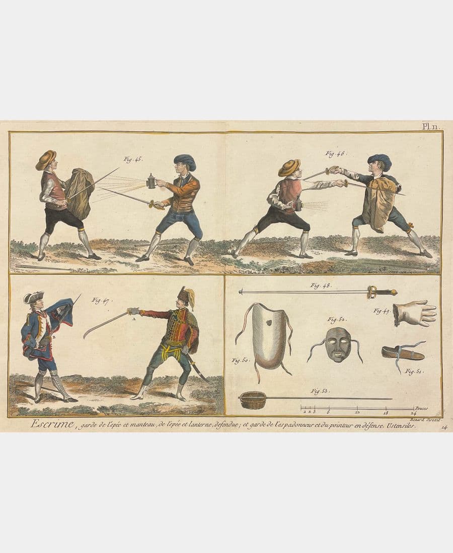 Escrime, garde de l'épée et manteau…