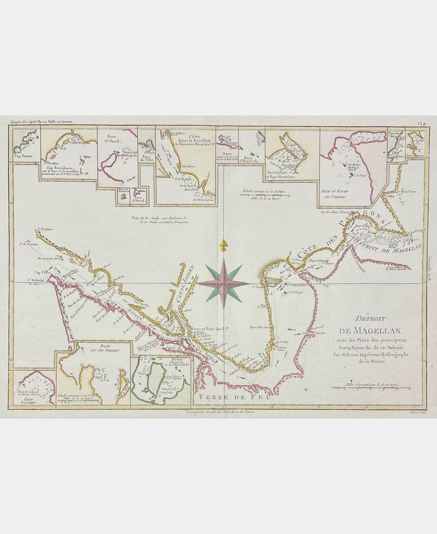 Détroit de Magellan, avec les Plans des principaux Ports, Bayes de ce Détroit
