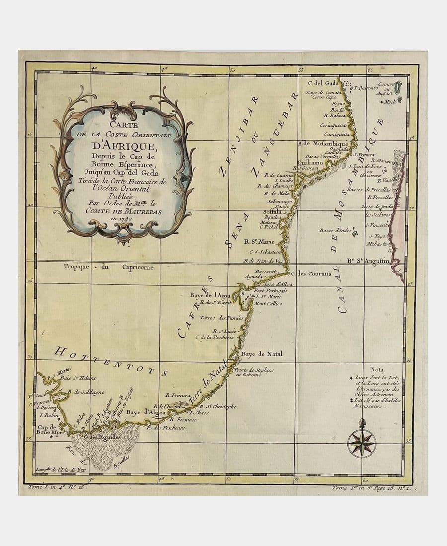 Carte de la Coste Orientale d'Afrique, Depuis le Cap de Bonne Esperance Jusqu'au Cap del Gada.