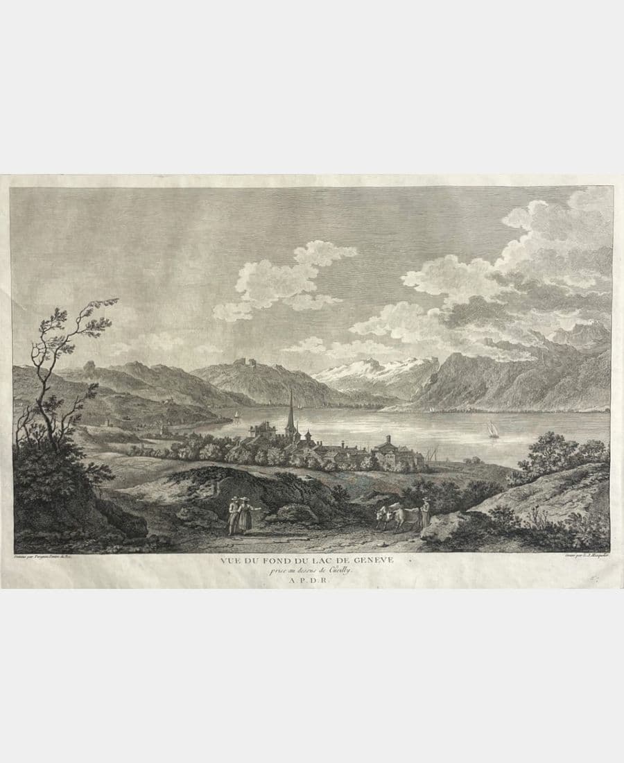 Vue du fond du lac de Genève prise au dessus de Cueilly