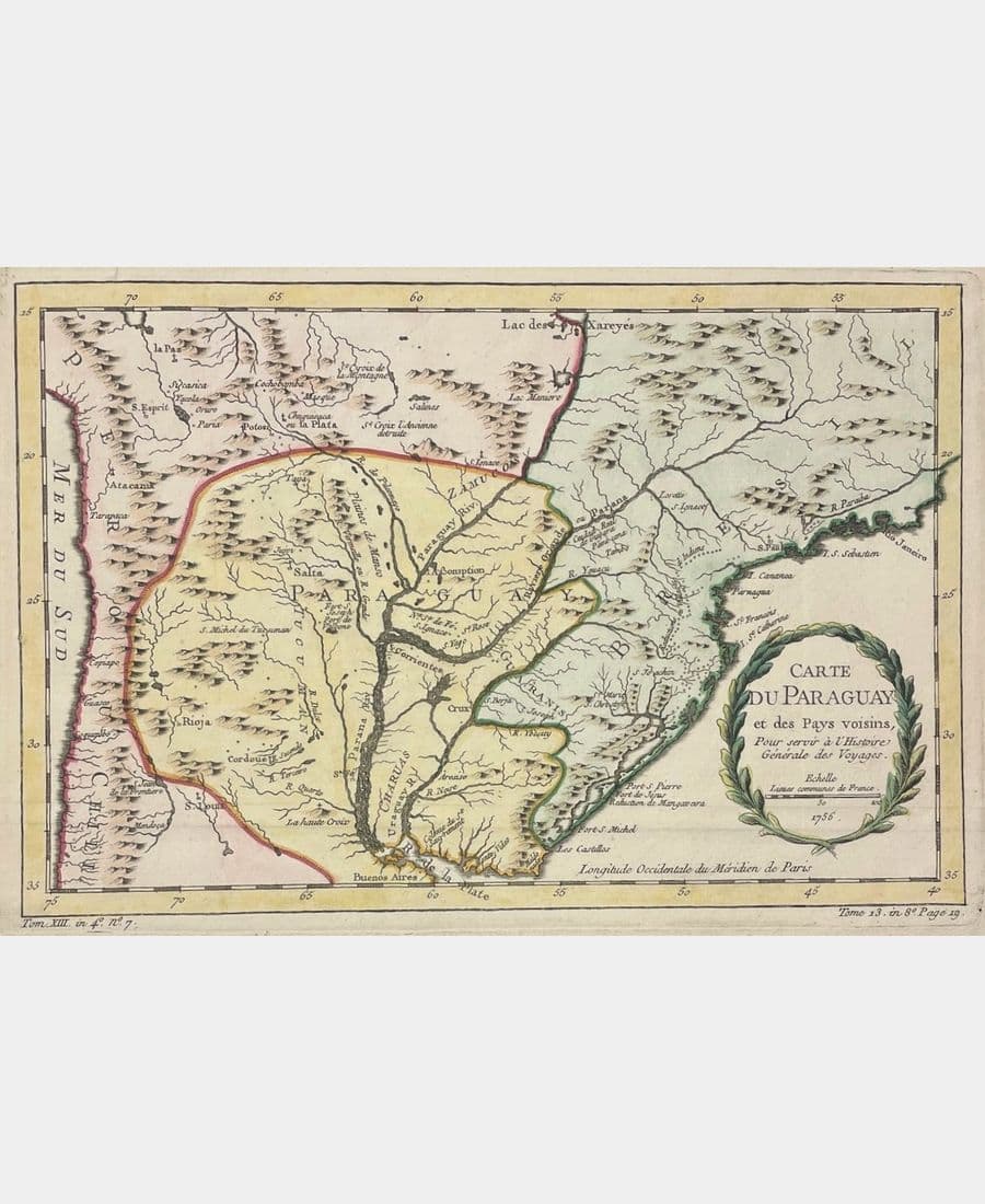 Carte du Paraguay et des Pays voisins